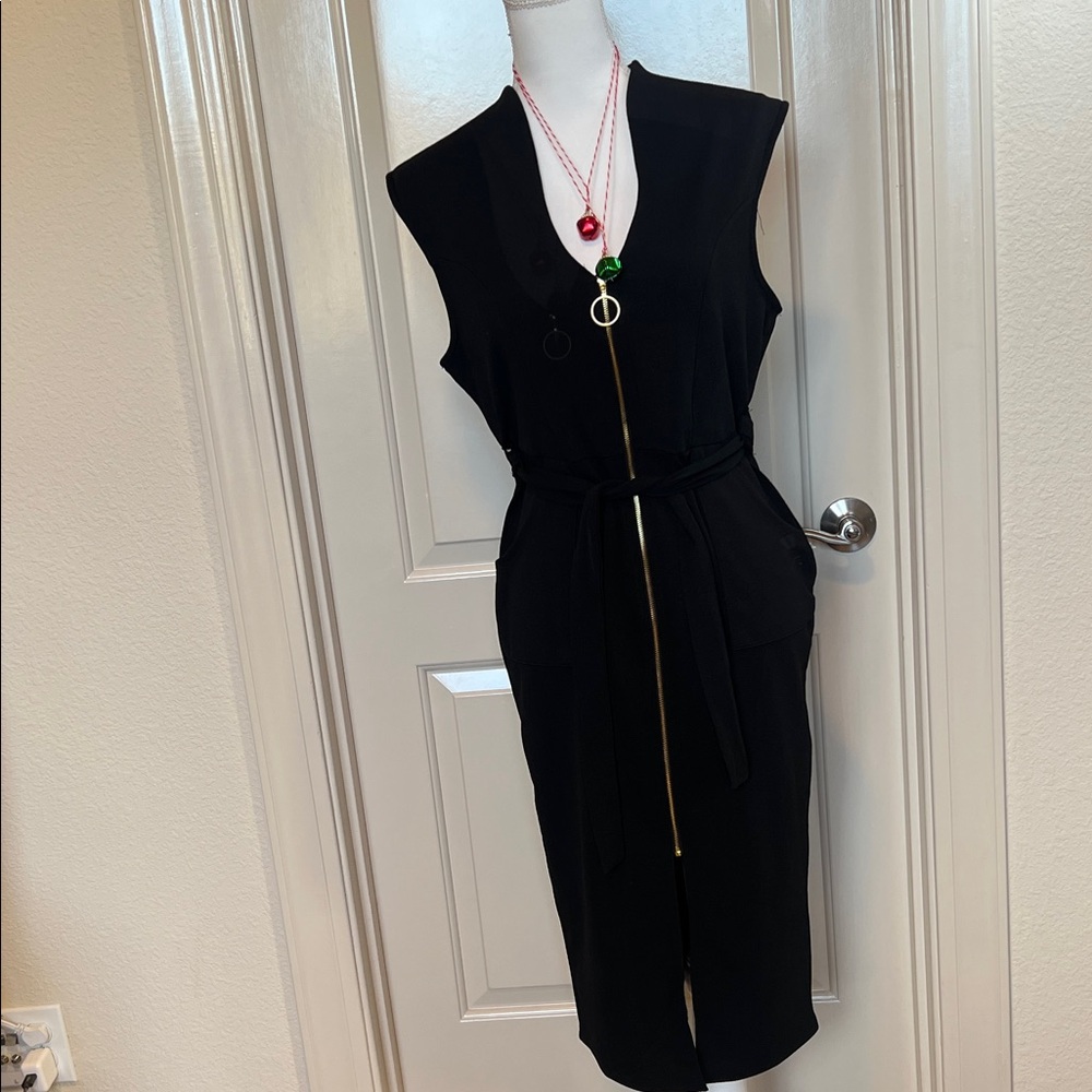Almost Famous Black Midi Dress with Belt